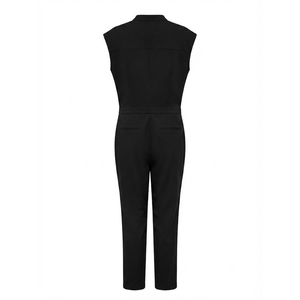 Figs Black Sleeveless Jumpsuit with Contrast Drawstring - Picture 3 of 8